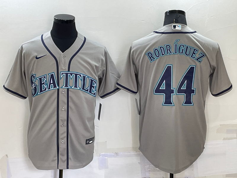 Men's Seattle Mariners Julio Rodriguez #44 Gray Baseball Jersey